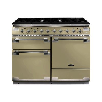 Rangemaster Elise 110cm Dual Fuel 94210 Range Cooker in Brushed Cream with 6 Burner FSD Hob